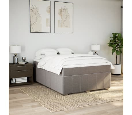 vidaXL H&oacute;lfa&eth; Springr&uacute;m me&eth; D&yacute;nu Br&uacute;ngr&aacute;tt 140x190 cm Tauefni