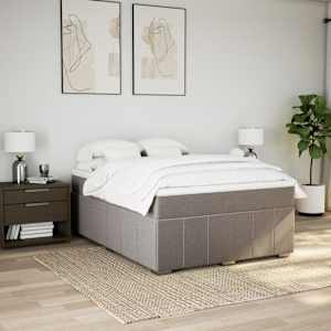 Box spring postel s matrací taupe 140x190 cm textil - obrázek 3
