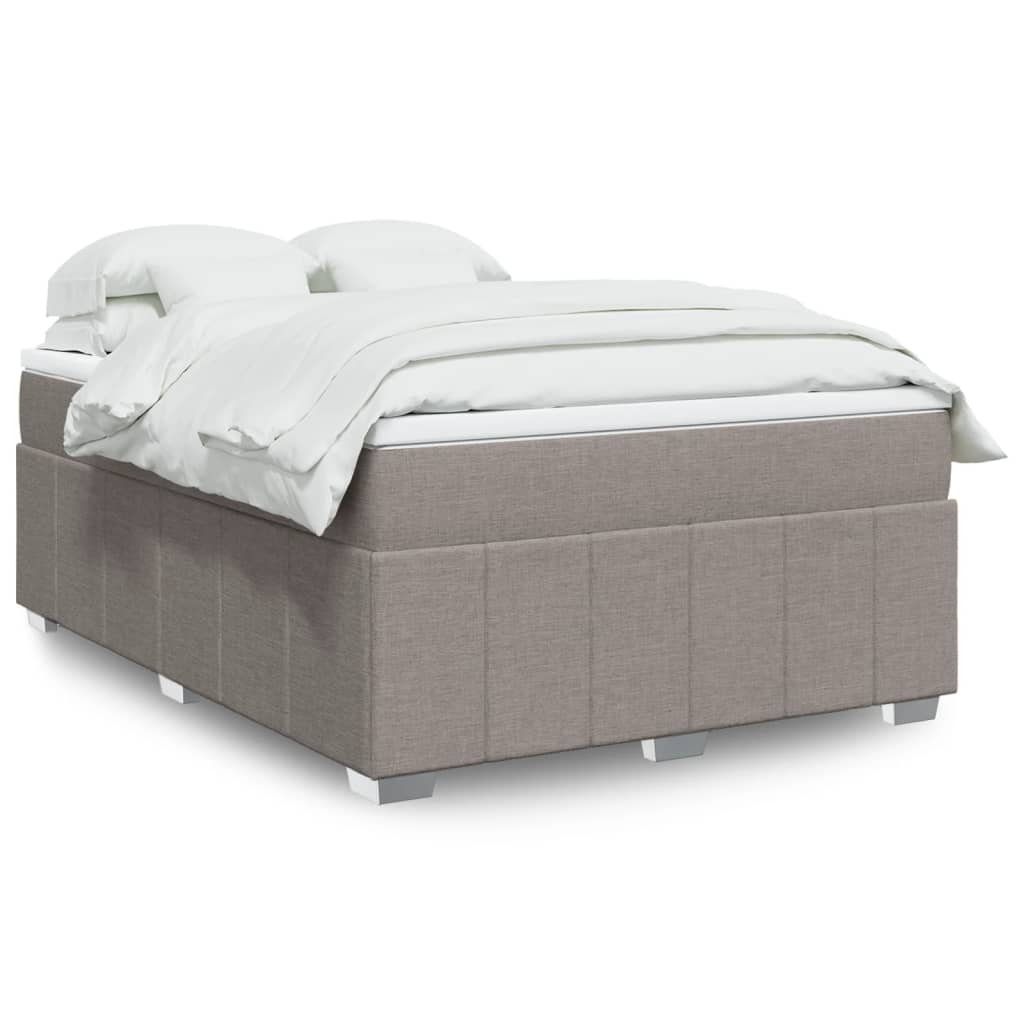 Boxspringbett mit Matratze Taupe 140×190 cm Stoff