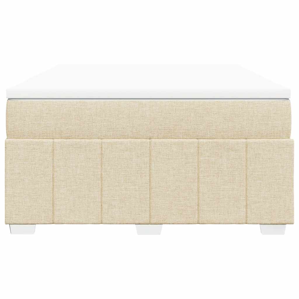 vidaXL Boxspring met matras stof crèmekleurig 140x190 cm, foto 4