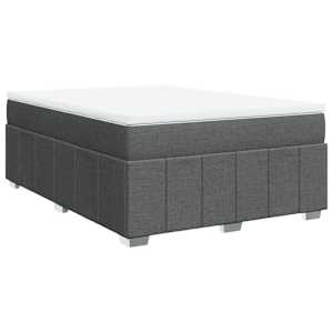 Box spring postel s matrací tmavě šedá 140x200 cm textil - obrázek 2