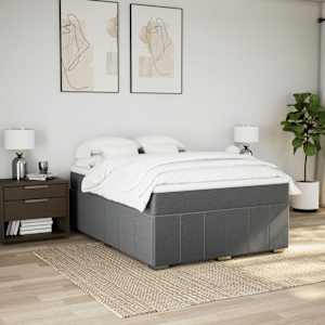 Box spring postel s matrací tmavě šedá 140x200 cm textil - obrázek 3