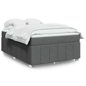 Box spring postel s matrací tmavě šedá 140x200 cm textil