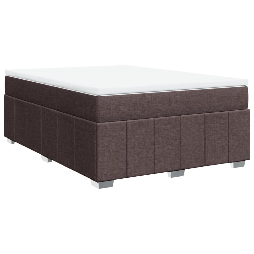 vidaXL Box spring postel s matrací tmavě hnědá 140x200 cm textil