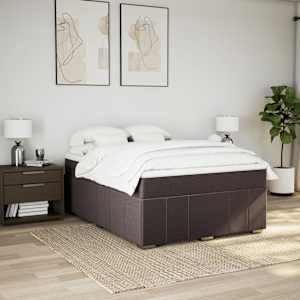 Box spring postel s matrací tmavě hnědá 140x200 cm textil - obrázek 3
