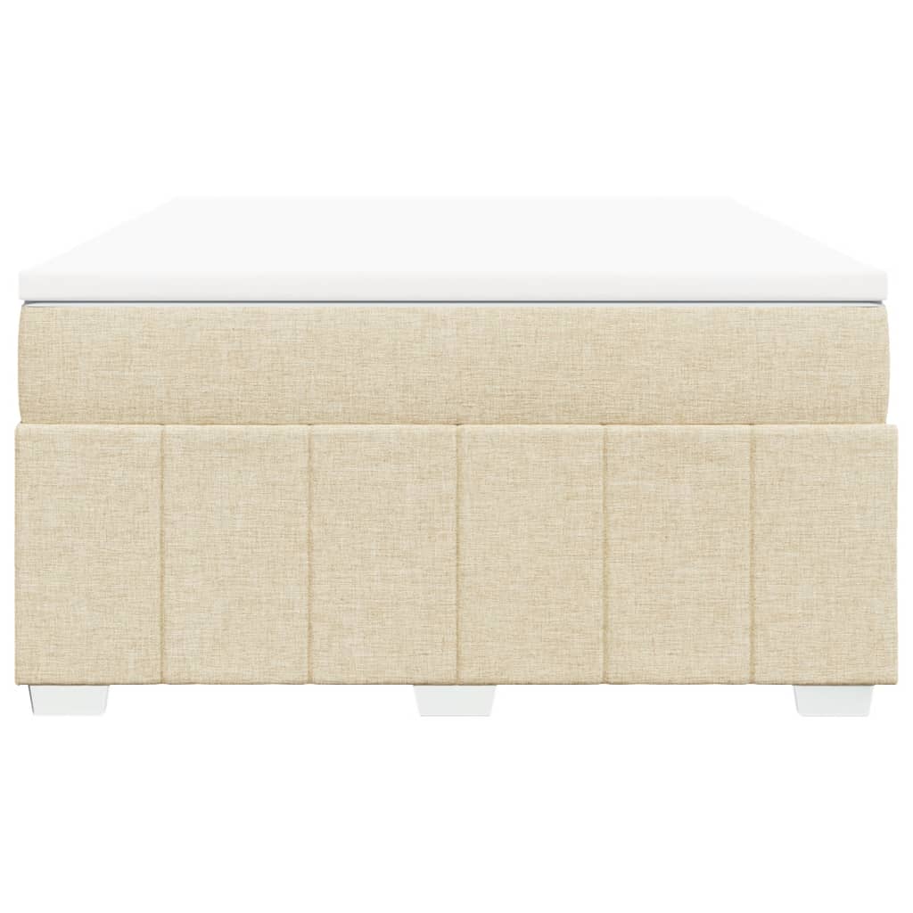 vidaXL Boxspring met matras stof crèmekleurig 140x200 cm, foto 4