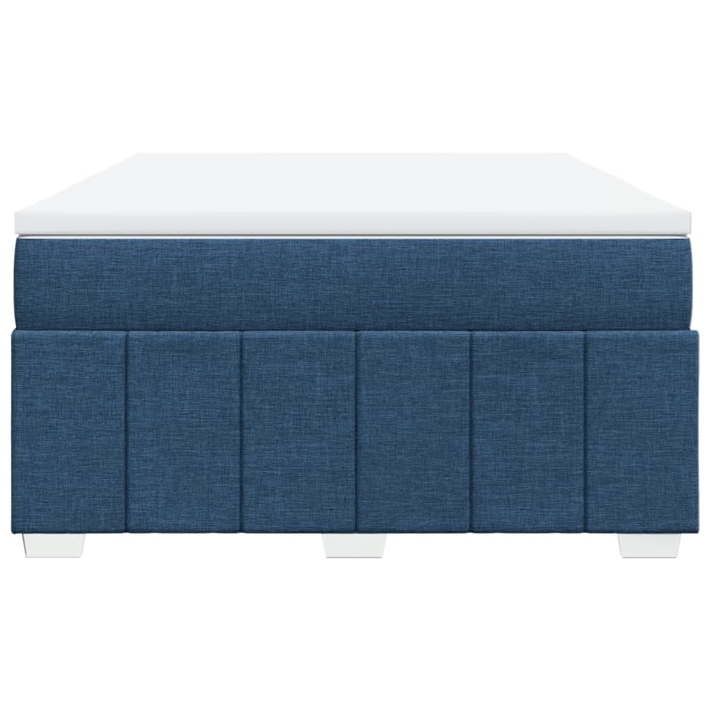 vidaXL Boxspring met matras stof blauw 140x200 cm, foto 4