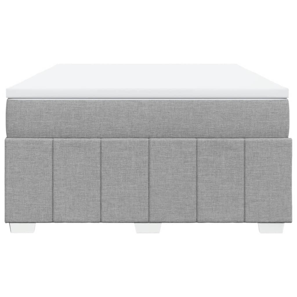vidaXL Boxspring met matras stof lichtgrijs 160x200 cm grijs, foto 4