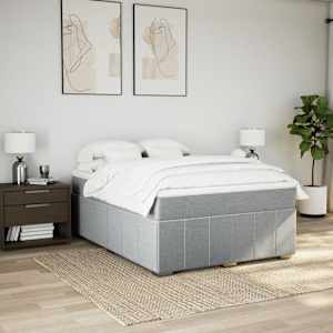 Box spring postel s matrací světle šedá 160 x 200 cm textil - obrázek 3