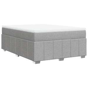 Box spring postel s matrací světle šedá 160 x 200 cm textil - obrázek 9