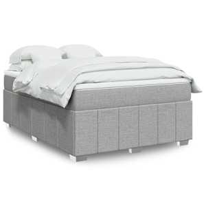 Box spring postel s matrací světle šedá 160 x 200 cm textil - obrázek 1