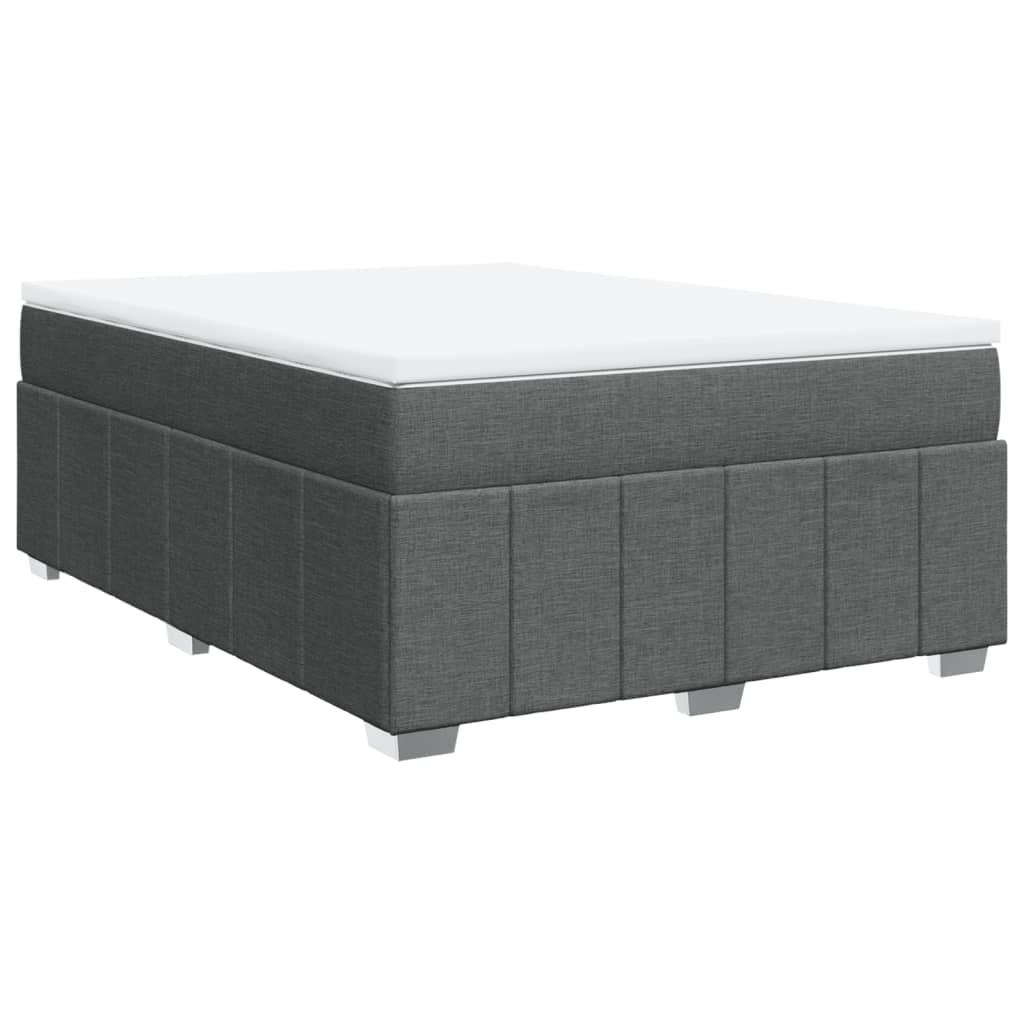 vidaXL Boxspring met matras stof donkergrijs 160x200 cm grijs, foto 3