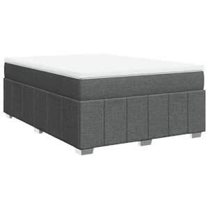 Box spring postel s matrací tmavě šedá 160x200 cm textil - obrázek 2