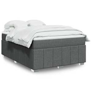 Box spring postel s matrací tmavě šedá 160x200 cm textil - obrázek 1