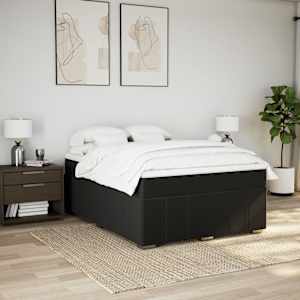 Box spring postel s matrací černá 160x200 cm textil - obrázek 3