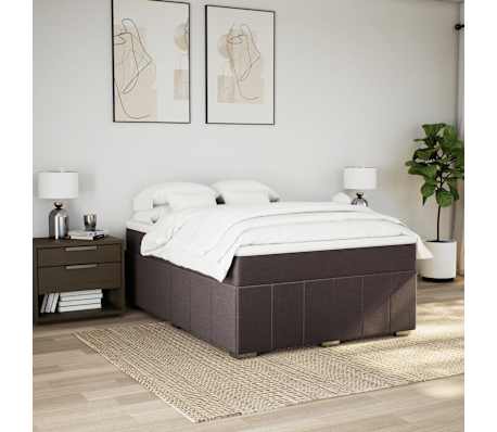 vidaXL Sommier &agrave; lattes de lit avec matelas Marron fonc&eacute; 160x200 cm