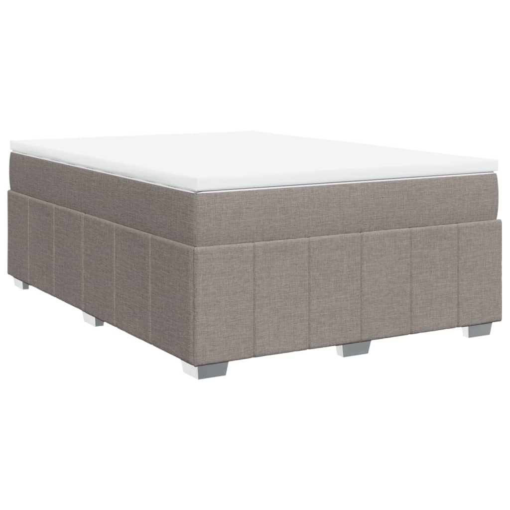 vidaXL Box spring postelja z vzmetnico taupe 160x200 cm blago