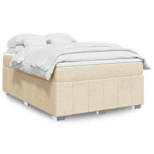 Box spring postel s matrací krémová 160x200 cm textil - obrázek 1