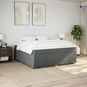 Box spring postel s matrací tmavě šedá 180x200 cm textil - obrázek 3