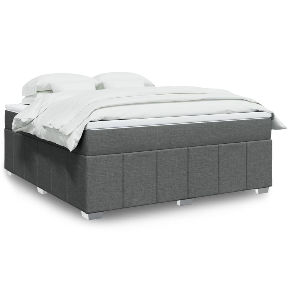 Boxspringbett mit Matratze Dunkelgrau 180×200 cm Stoff