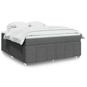 Box spring postel s matrací tmavě šedá 180x200 cm textil - obrázek 1