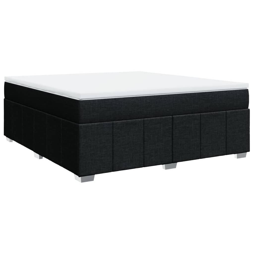 vidaXL Pat box spring cu saltea, negru, 180x200 cm, catifea