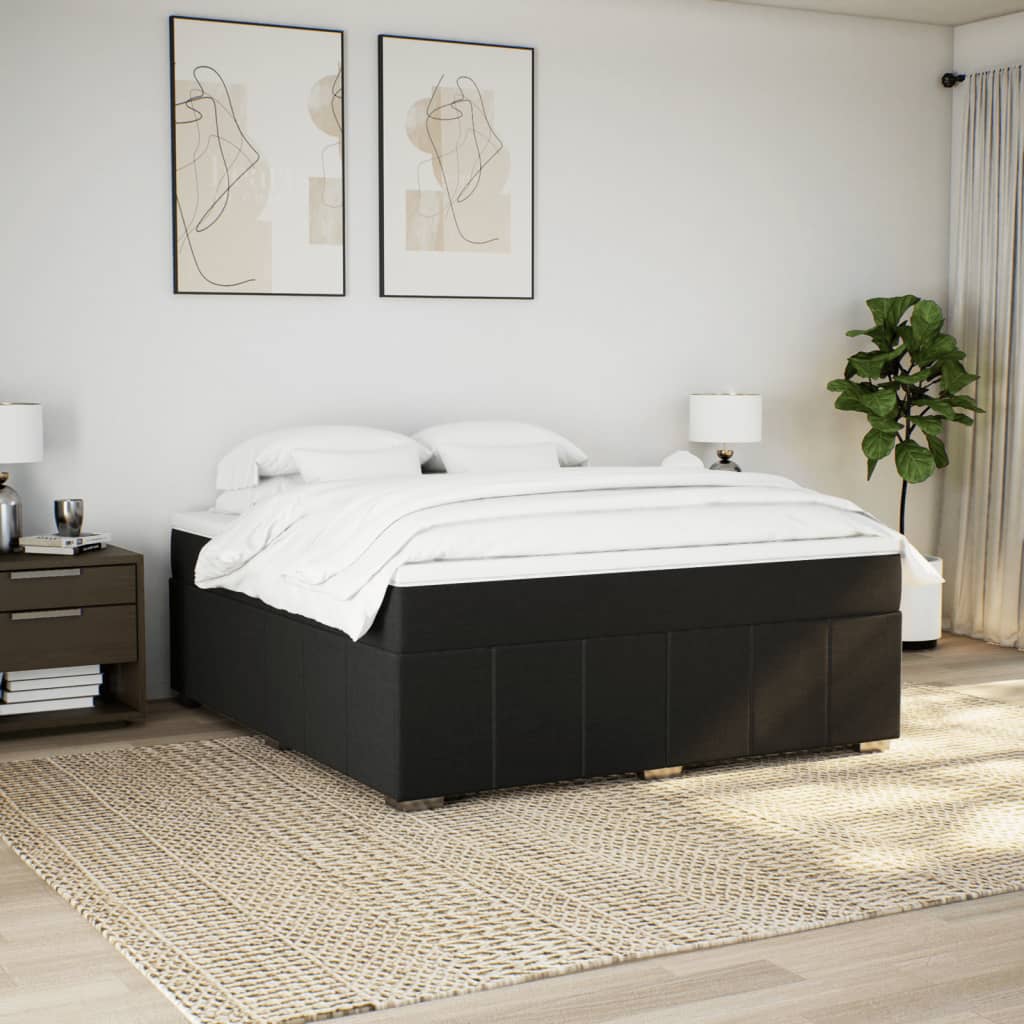 vidaXL Boxspring met matras stof zwart 180x200 cm, foto 2