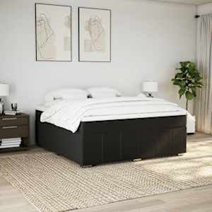Box spring postel s matrací černá 180x200 cm textil - obrázek 3