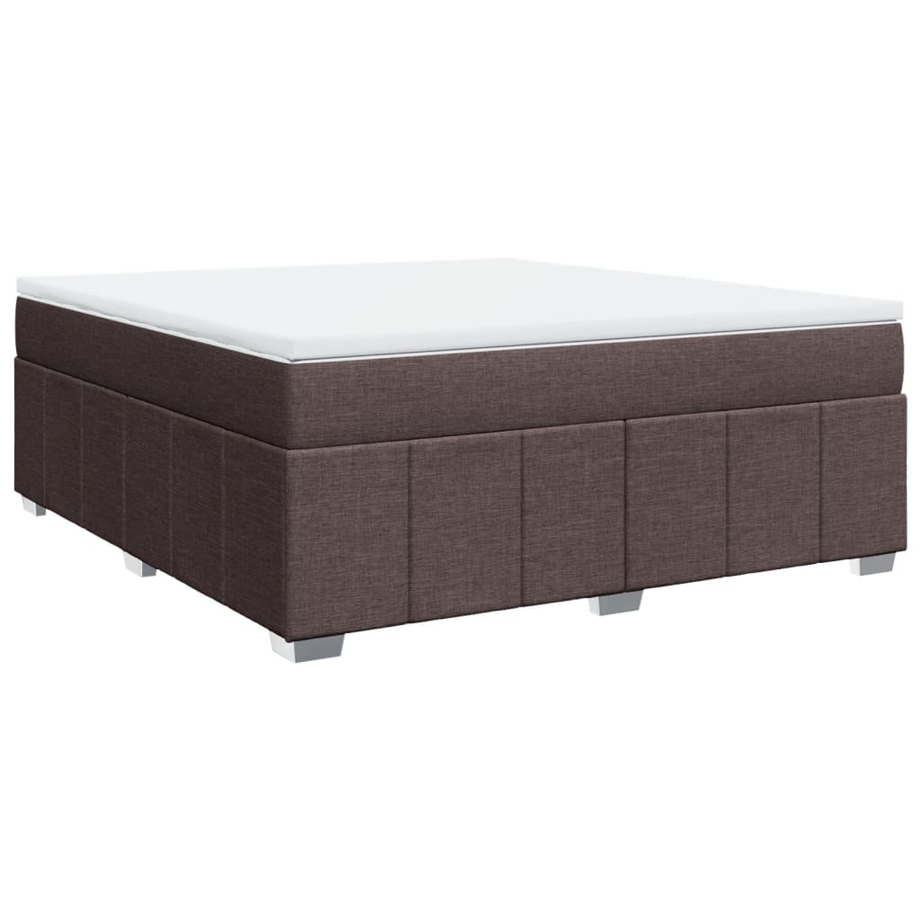 Box spring postel s matrací tmavě hnědá 180x200 cm textil - obrázek 2