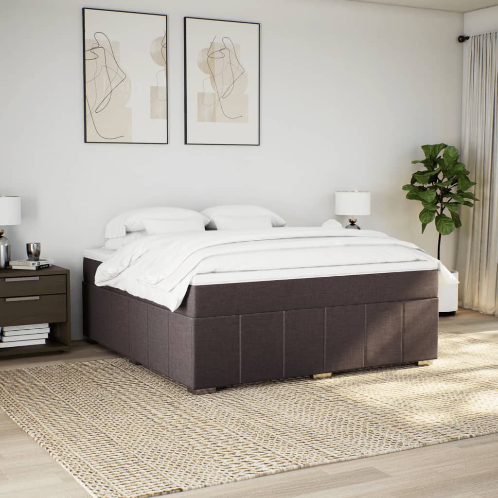 Box spring postel s matrací tmavě hnědá 180x200 cm textil - obrázek 3