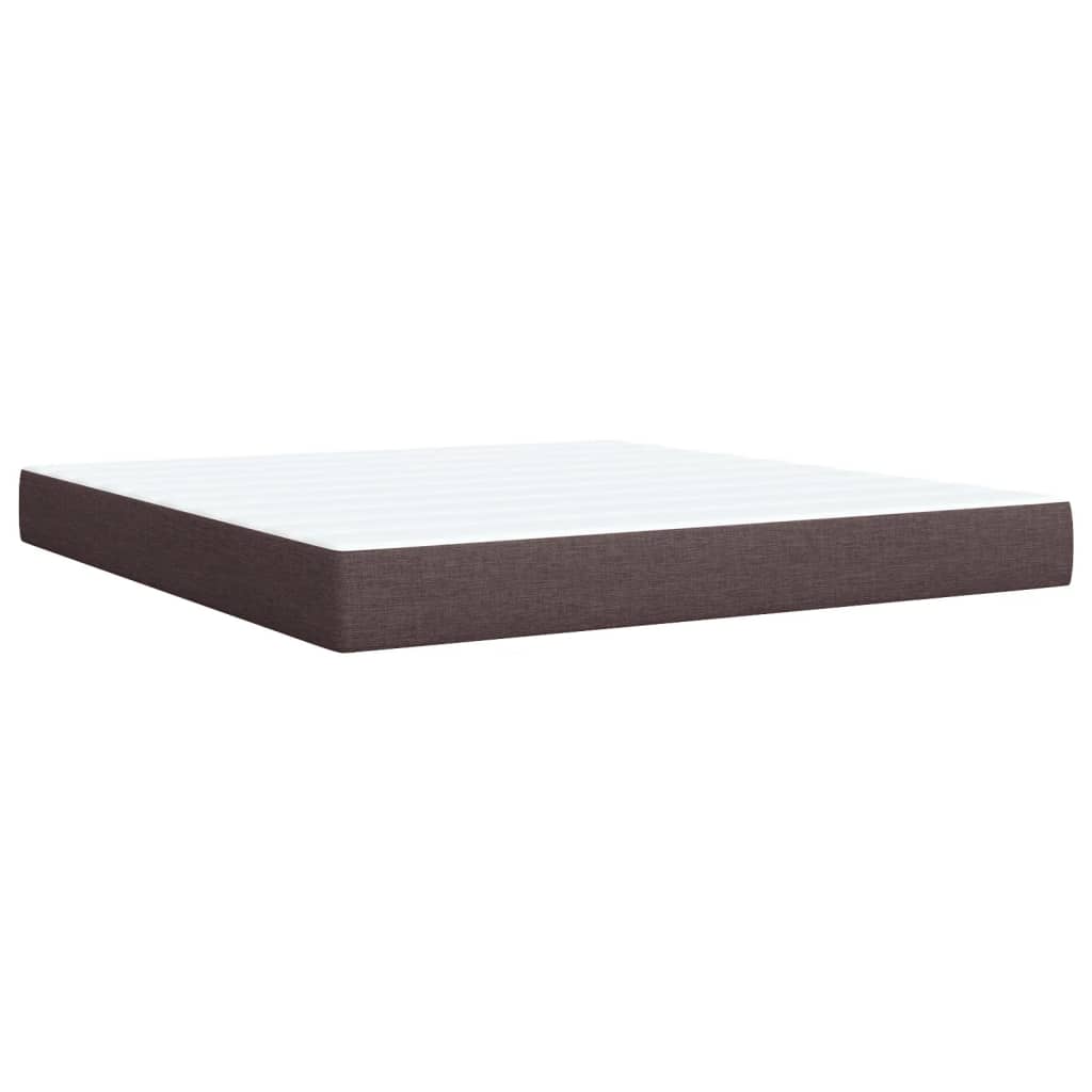 Box spring postel s matrací tmavě hnědá 180x200 cm textil - obrázek 6