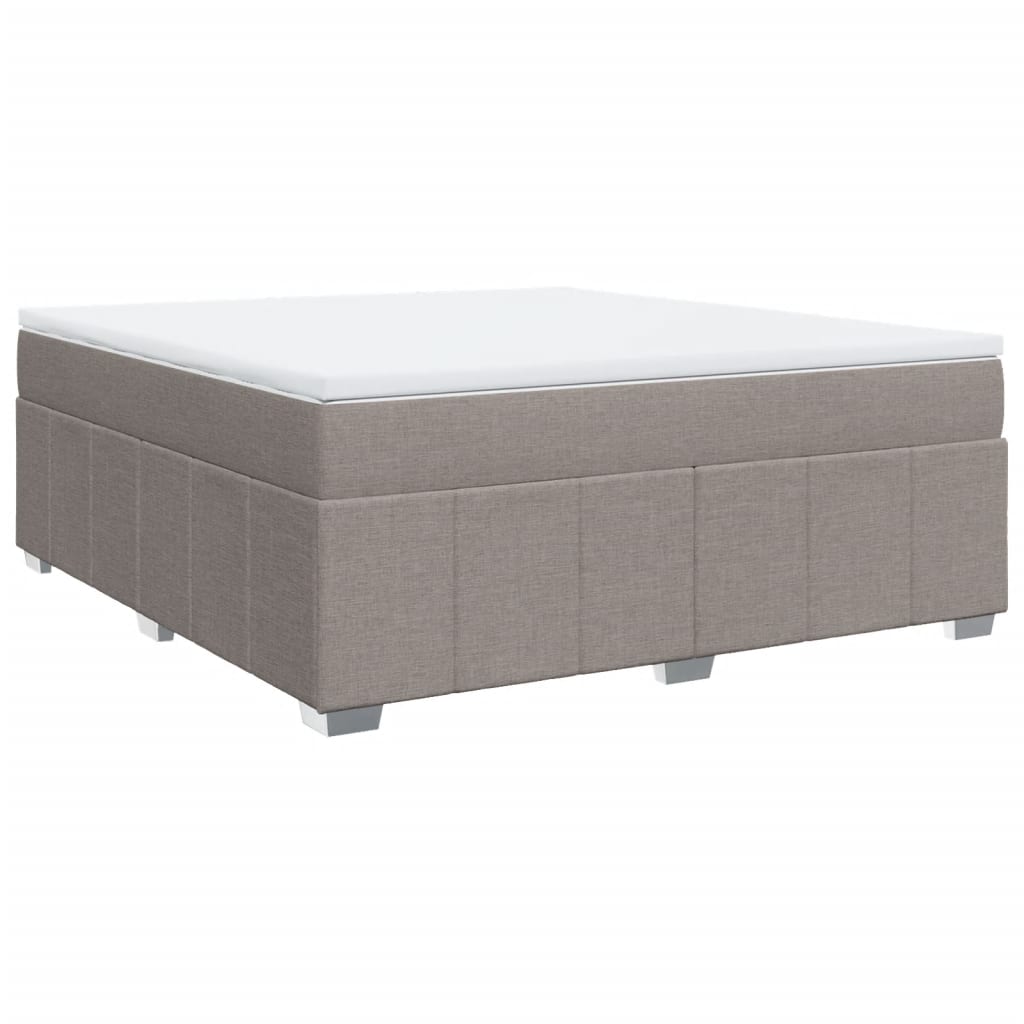 vidaXL Box spring postelja z vzmetnico taupe 180x200 cm blago