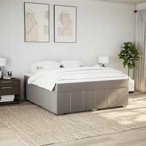 Box spring postel s matrací taupe 180x200 cm textil - obrázek 3