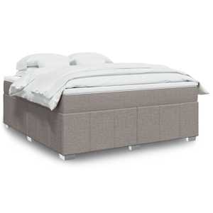 Box spring postel s matrací taupe 180x200 cm textil - obrázek 1