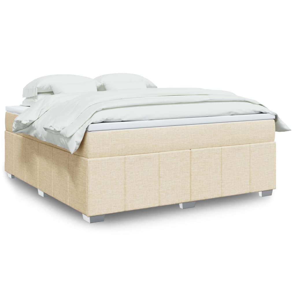 Boxspringbett mit Matratze Creme 180×200 cm Stoff