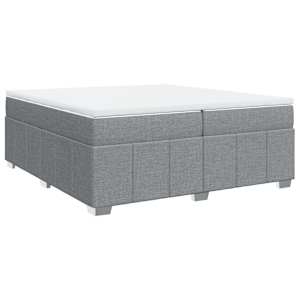 Box spring postel s matrací světle šedá 200 x 200 cm textil - obrázek 2