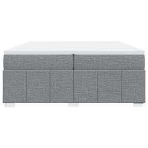 Box spring postel s matrací světle šedá 200 x 200 cm textil - obrázek 4