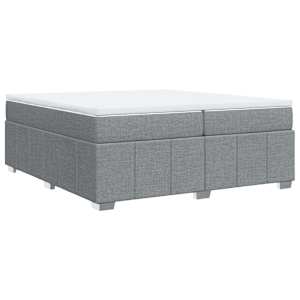Box spring postel s matrací světle šedá 200 x 200 cm textil - obrázek 9