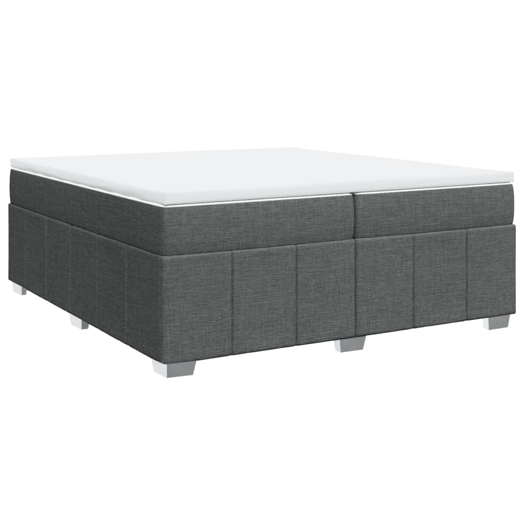 vidaXL Boxspring met matras stof donkergrijs 200x200 cm grijs, foto 3