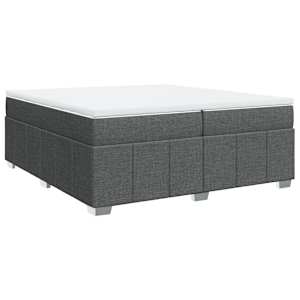 Box spring postel s matrací tmavě šedá 200x200 cm textil - obrázek 2