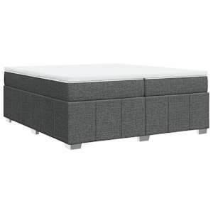 Box spring postel s matrací tmavě šedá 200x200 cm textil - obrázek 9