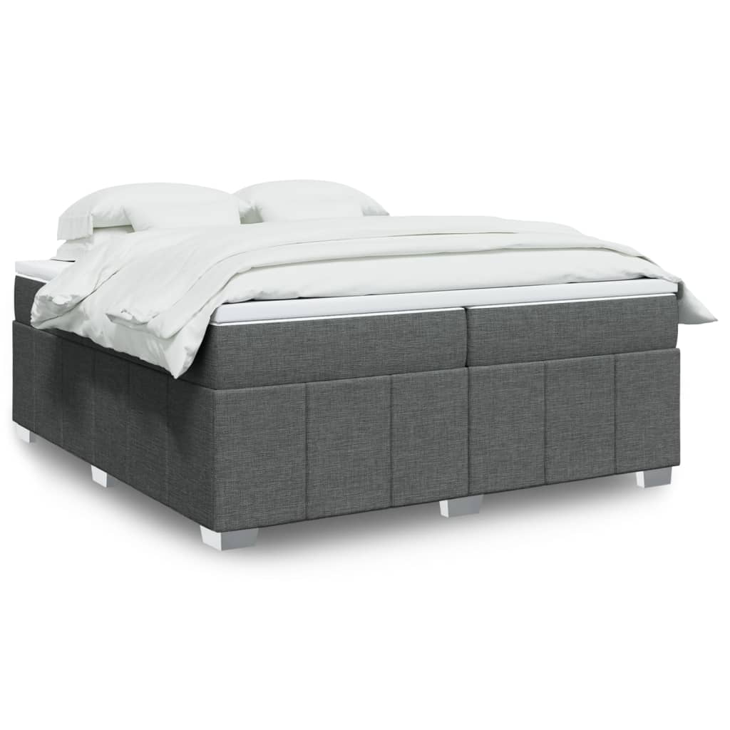 Boxspringbett mit Matratze Dunkelgrau 200×200 cm Stoff