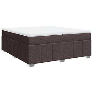 Box spring postel s matrací tmavě hnědá 200x200 cm textil - obrázek 2