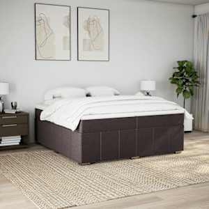 Box spring postel s matrací tmavě hnědá 200x200 cm textil - obrázek 3