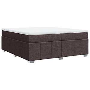 Box spring postel s matrací tmavě hnědá 200x200 cm textil - obrázek 9