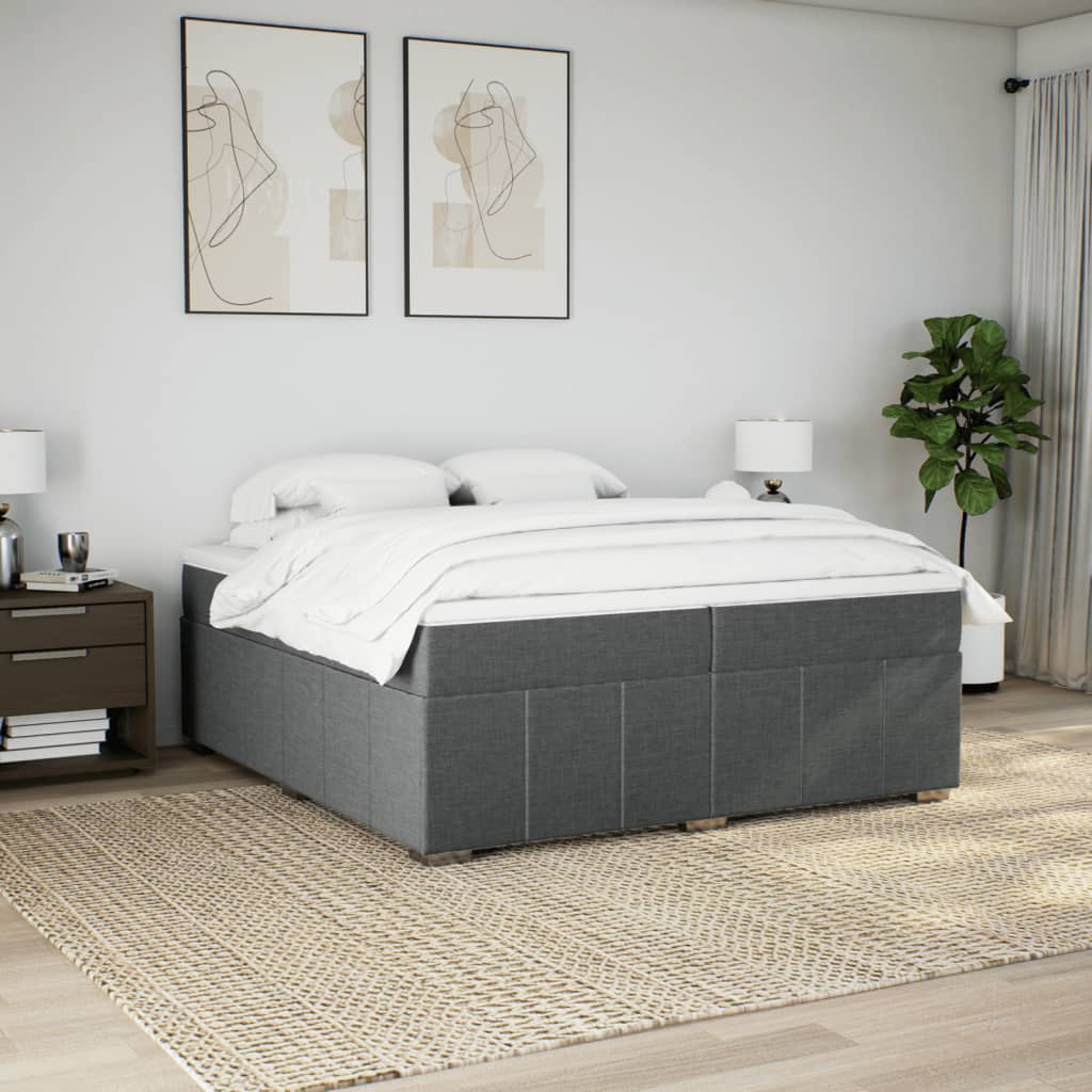 vidaXL Boxspring met matras stof taupe 200x200 cm, foto 2