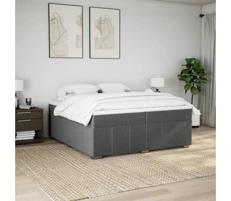 vidaXL Boxspring met matras stof taupe 200x200 cm