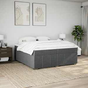 vidaXL Boxspring met matras stof taupe 200x200 cm
