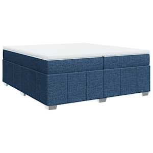 Box spring postel s matrací modrá 200x200 cm textil - obrázek 2