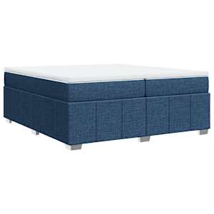 Box spring postel s matrací modrá 200x200 cm textil - obrázek 9